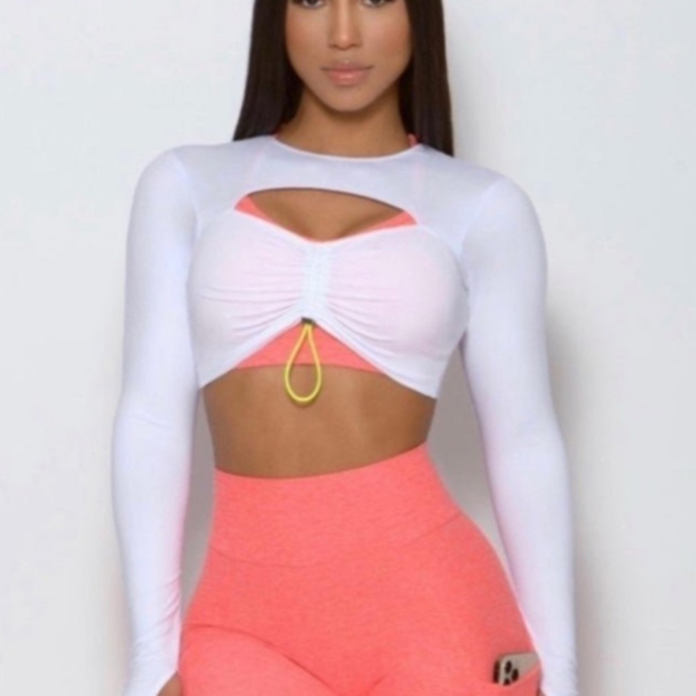 Bombshell sports wear toggle long sleeve top
